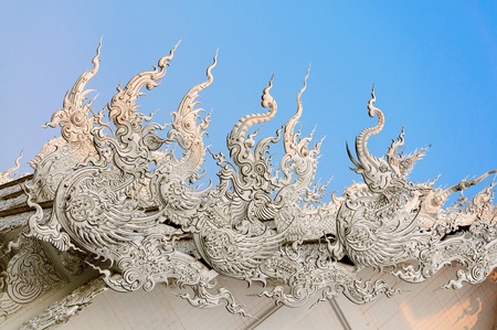  Wat rong-khun temple roofの写真素材