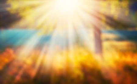 abstract blurred summer sun background retro vintage styleの写真素材