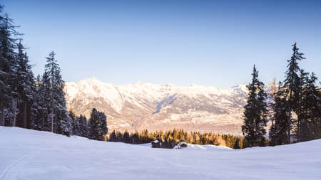 Winter landscape. winter mountains landscape. Beautiful winterの写真素材