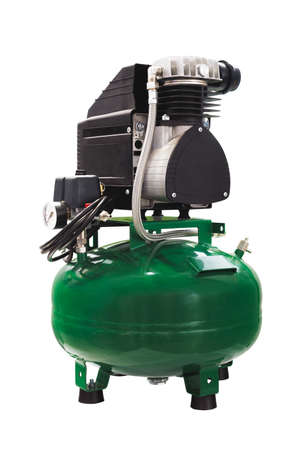 Compressor for dental equipment and for other equipment. Green, isolated on white backgroundの写真素材