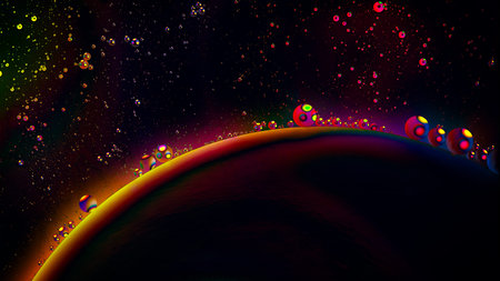 Dark background with bubbles and circles abstract web design texture