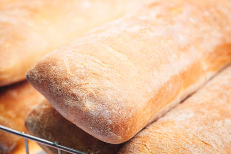 breads on the shelf in the bakeryの写真素材