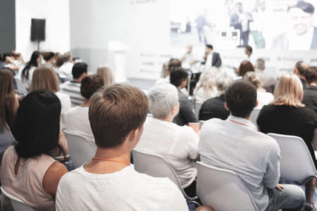 Businessman and people Listening on The Conference. Horizontal Imageの写真素材