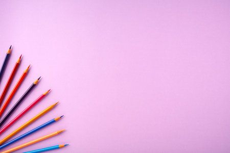 Back to school concept on violet texture paper background.