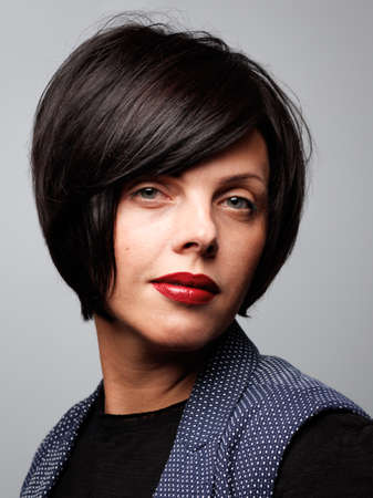 Portrait Silhouette of caucasian woman.の写真素材