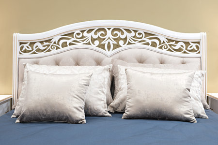 classic interior design bedroom gray and blue