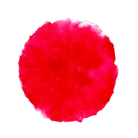 Red watercolor background for textures and backgrounds, circle round spotの写真素材