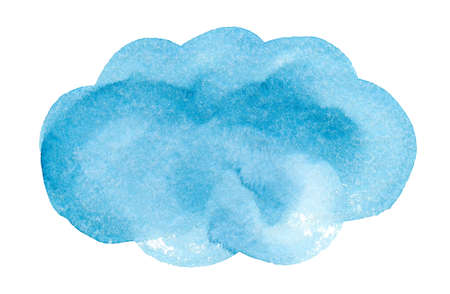 Blue watercolor background for textures and backgrounds, round cloudの写真素材