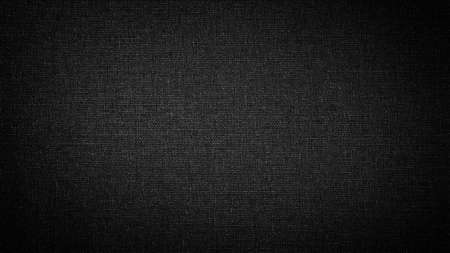 Dark black white linen canvas. The background image, texture.の写真素材
