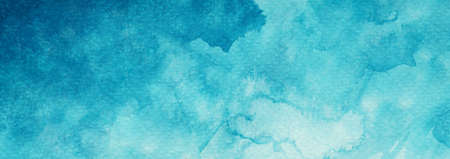 Abstract watercolor blue azure turquoise textured background web bannerの写真素材