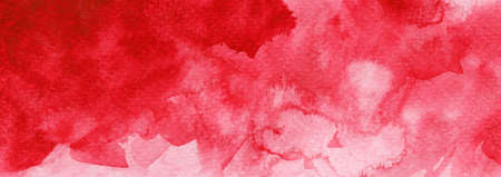 Abstract watercolor red scarlet magenta textured background web bannerの写真素材