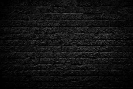 Black brick wall for backgroundの写真素材