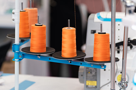 Colorful reels of threads. Background