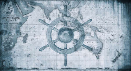 vintage map of the worldの写真素材