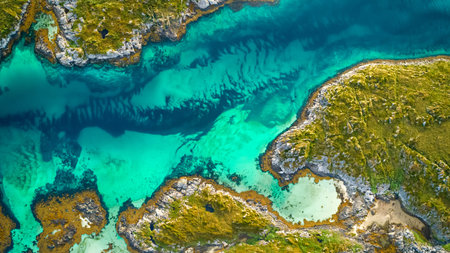 Tropical aerial of island in sea. vacation and travel concept.