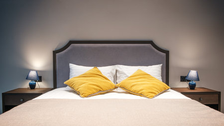 luxury modern style bedroom, Interior of a hotel bedroom