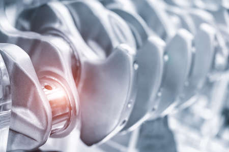 Engine crankshaft close-up industrial engineering service automobile concept. の写真素材