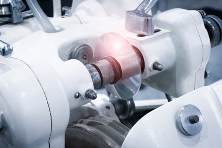 Lens manufacturing in modern laboratory.