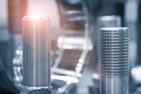 Industrial  concept. Many types of metal details industrial design backgroundの写真素材