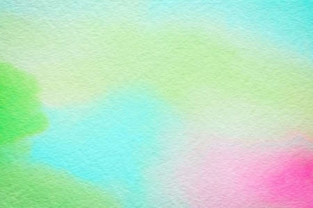 Blue azure turquoise red yellow pink green abstract watercolor background for textures backgrounds and web banners design. Spring summer concept background.の写真素材