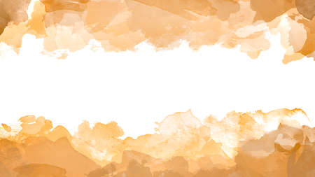 Bright  yellow, pink, orange, brown watercolor background for poster, brochure, card, flyer, template or web bannerの写真素材