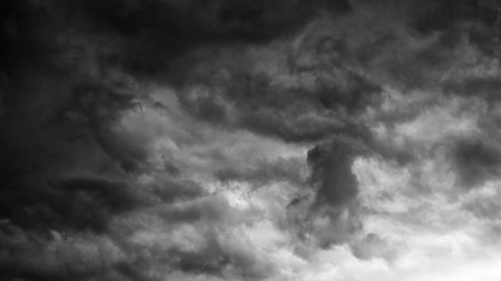 black and white clouds and sky