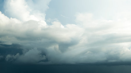 Strom dark cloud in sky nature backgroundの写真素材