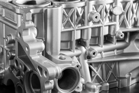 open block of four cylinder petrol engine