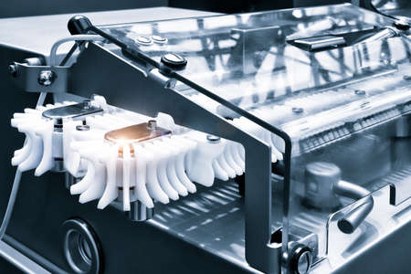 Production line conveyor for food packagingの写真素材