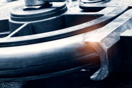 industrial device for bending of metal pipes and plates, industrial conceptの写真素材