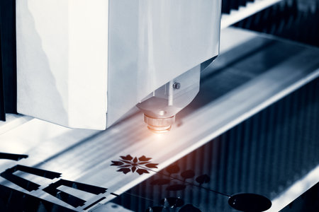 Metalworking industry concept, industrial equipment for cutting and welding metal details