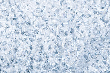 Blue abstract background from many small round plastic detailsの写真素材