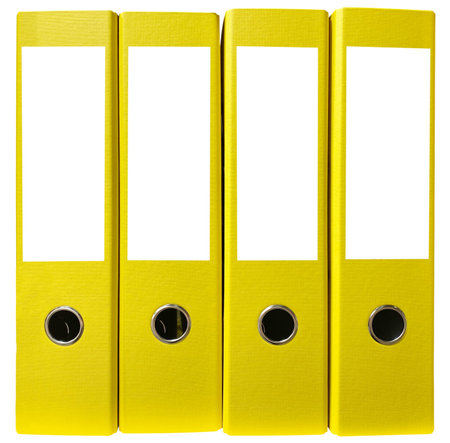 Office folders with copy space Isolated on white backgroundの写真素材