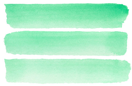 Green striped abstract background, watercolor line on the white texture paper background, background or template for text web bannerの写真素材