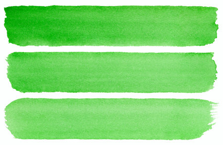 Green striped abstract background, watercolor line on the white texture paper background, background or template for text web bannerの写真素材