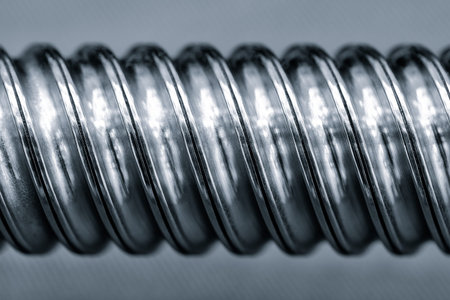 Linear ball screw gear. Drive for moving working parts of metal cutting machines. industrial concept backgroundの写真素材