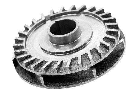 a centrifugal pump impeller on white