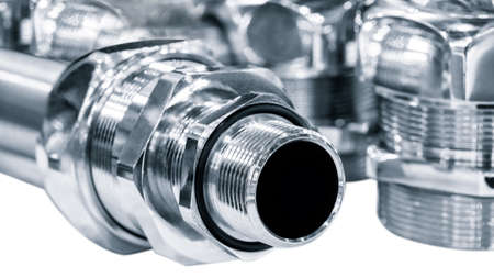 Plumbing fixtures and piping parts, brass connector water valve for pipeの写真素材