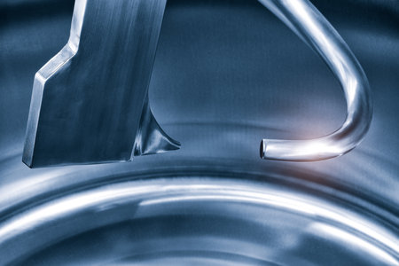 Industrial open mixer in food industry close-upの写真素材