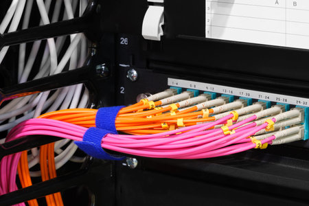 Internet communication equipment, internet communications concept background
