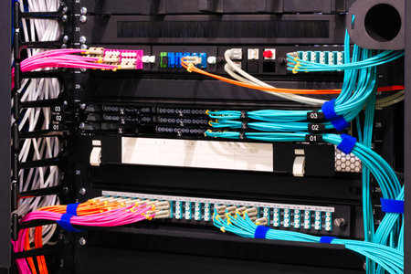 Internet communication equipment, internet communications concept background