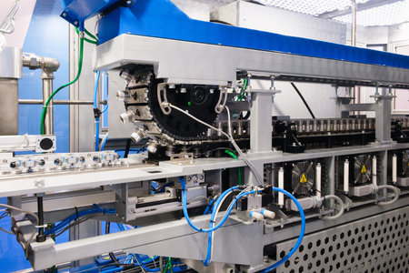 PET Dairy bottle blowing. The plastic bottle blowing machine.Heating process for plastic bottle...