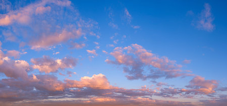 Beautiful sky sunset panorama as background