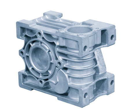 open block of cylinder petrol engine or compressor isolated on white background