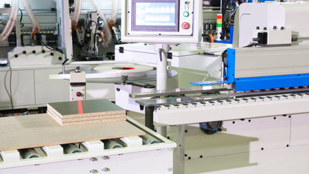 Machine tools format cutting are cut chipboard furniture