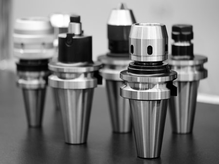 Milling metal cutter tools for CNC machine, dustrial design background, engineering technology conceptの写真素材