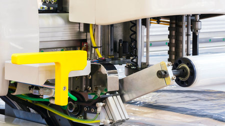 Cold cutting system, bottom seal bag and calendar bag making machines with slit-seal unit. Moving...