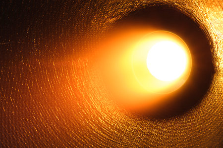 bright fire bursts from the rocket engine nozzleの写真素材