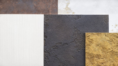 Beautiful Abstract Grunge Decorative gold brown black white Stucco Wall Background. Art Rough...