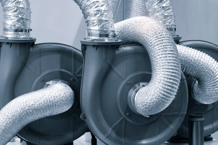 air compressor in production line of polyethylene plastic bag production machine.